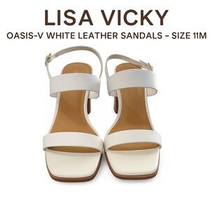 Lisa Vicky Oasis-V White Leather Sandals – Size 11M